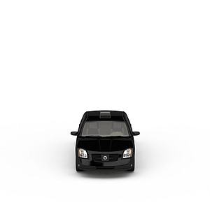 家庭黑色轿车3d模型