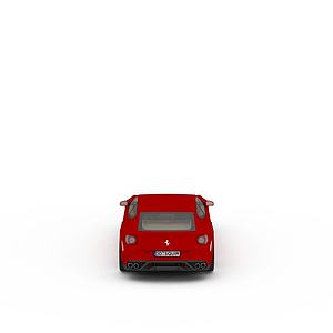 红色双排坐轿车3d模型