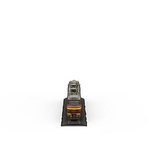 红色载人火车3d模型