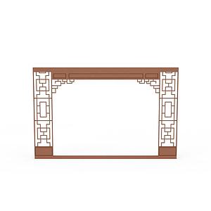 中式木质门框3d模型