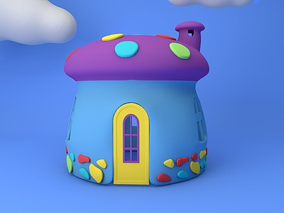 C4D蘑菇房子免费模型