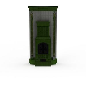 绿色壁炉3d模型