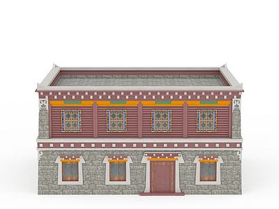 藏式居民楼3d模型3d模型