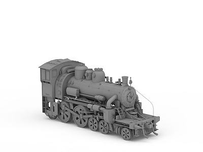 老式火车头3d模型