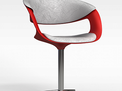 创意概念金属支架红色座椅3d模型