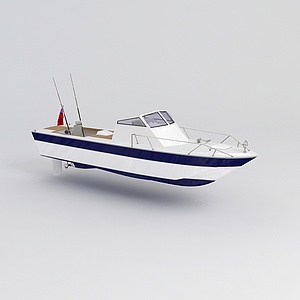 黑白拼色轮船3d模型