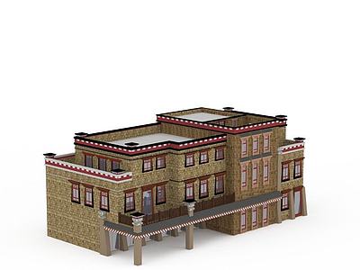 藏族民居房屋建筑楼3d模型3d模型