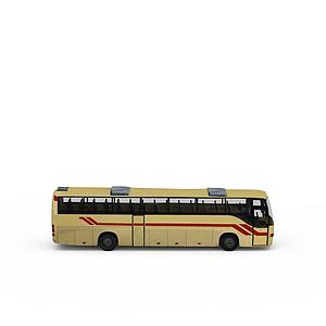 黄色大巴车3d模型