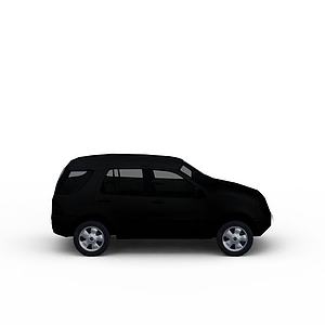 黑色中型轿车3d模型