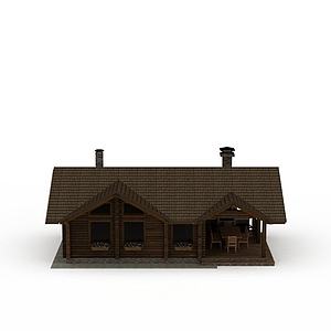 日式木屋建筑楼3d模型