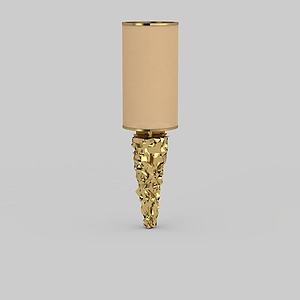 精美金色雕花圆筒壁灯3d模型