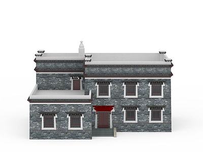 藏式民居3d模型3d模型