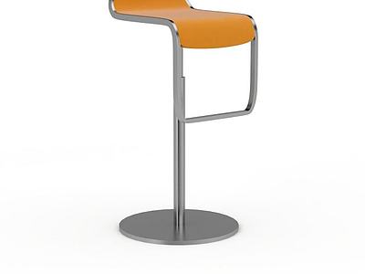 橙色吧台椅3d模型3d模型