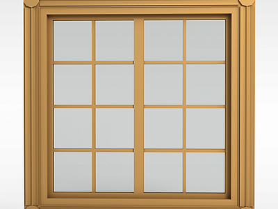 现代实木格子窗户3d模型3d模型