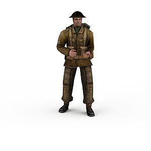 军人士兵战士男人3d模型