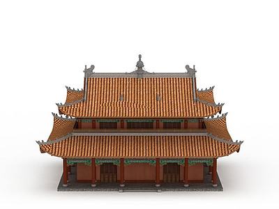 寺庙古建3d模型3d模型