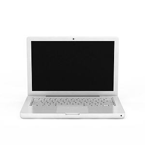 白色笔记本电脑3d模型