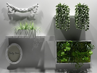 绿植墙饰植物3d模型