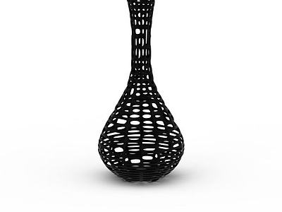 精品黑色花瓶摆件3d模型