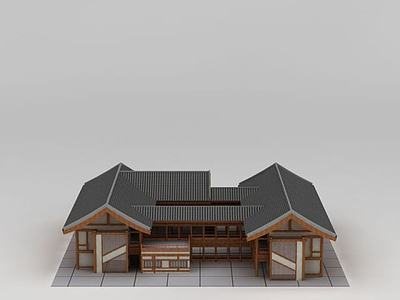 日式木屋建筑3d模型