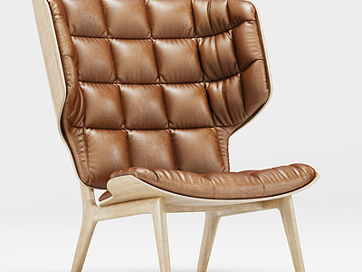 精美北欧软包单人沙发椅3d模型