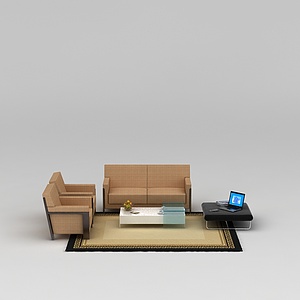 极简主义沙发茶几组合3d模型