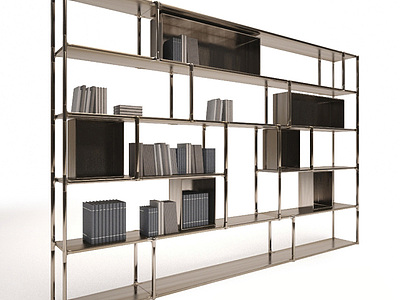 现代书柜书架3d模型3d模型
