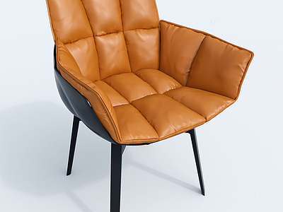 现代北欧皮质软包椅子3d模型