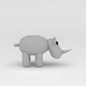 玩偶儿童玩具犀牛3d模型