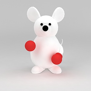 儿童玩具玩偶白色小熊3d模型