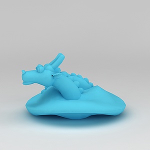儿童玩具玩偶蓝色小龙3d模型