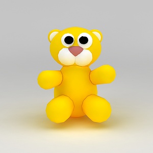 儿童玩具玩偶黄色小熊3d模型