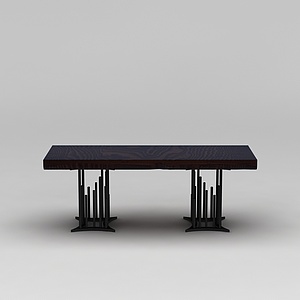 中式创意实木桌子3d模型