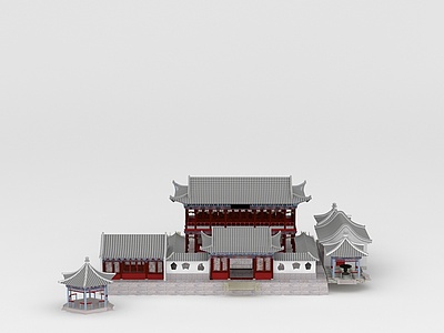 中国古代建筑寺庙景观3d模型3d模型