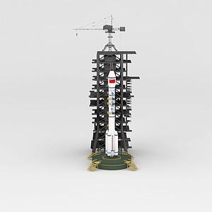 长征2E火箭3d模型