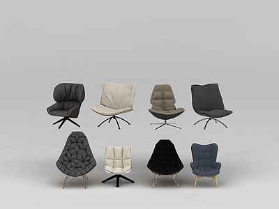 商务休闲沙发椅组合3d模型3d模型