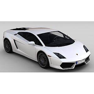 白色跑车3d模型