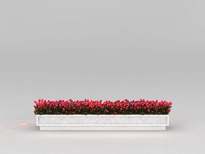 长方形花坛3d模型3d模型