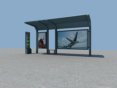 公交站台3d模型3d模型