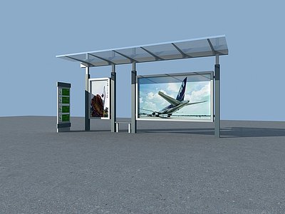公交车站台3d模型3d模型