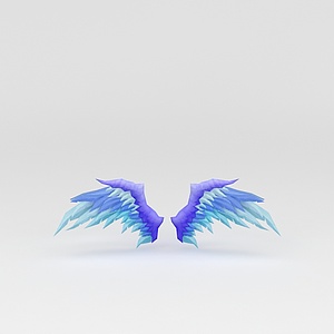 蓝色翅膀游戏装备3d模型