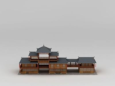 中国古建筑商铺3d模型3d模型