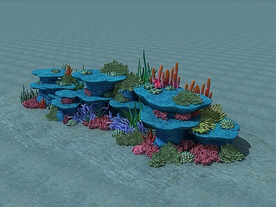 海底礁石和珊瑚3d模型3d模型