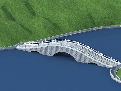 三孔石拱桥3d模型3d模型