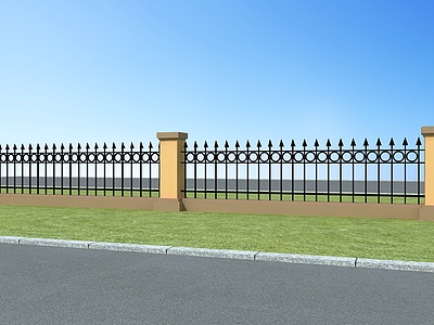 围墙护栏3d模型3d模型