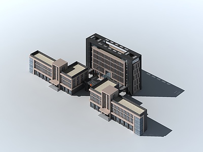 办公楼群3d模型3d模型