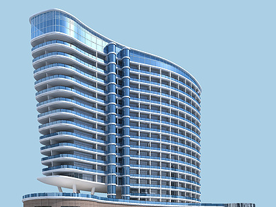 现代五星级酒店饭店3d模型3d模型