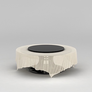 现代饭店圆餐桌3d模型