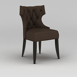 美式咖啡色餐椅3d模型