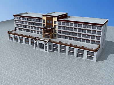 藏式酒店3d模型3d模型